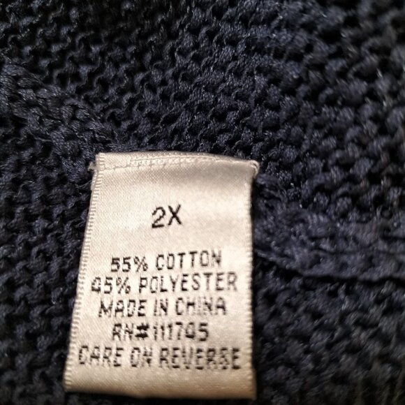 1105)WD.NY Women's Short Sleeve Oversized Slouchy Blue Sweater Plus Size 2X - Picture 7 of 9